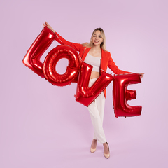 Шар К Надпись, Love, Красный, 32