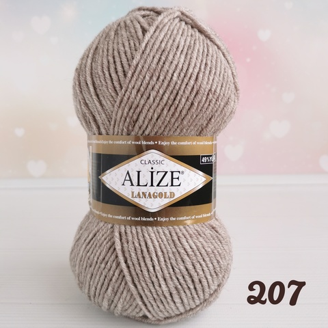 ALIZE LANAGOLD 207, Светлый коричневый меланж