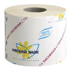 Бумага туалетная Мягкий знак 1-слойная белая 51 м