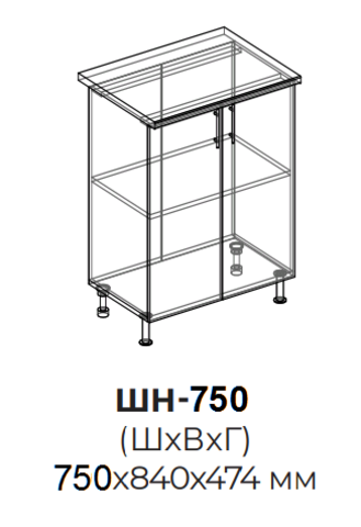 Кухня Квадро-лофт шкаф нижний 750