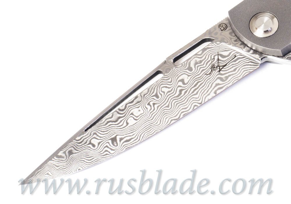 Cheburkov Pike Damascus Custom Folding Knife - фотография 