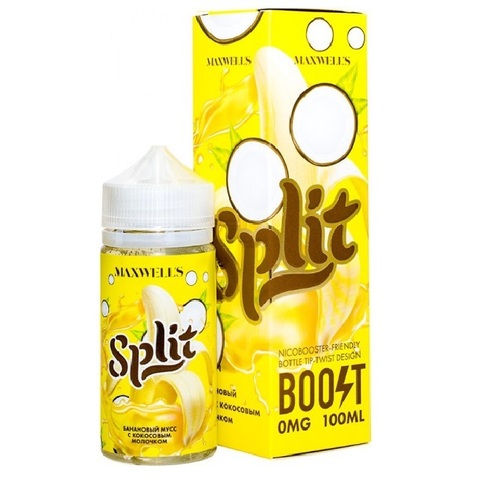 Жидкость MAXWELLS 0% 100 ml Split - Тёплый бананово-кокосовый мусс