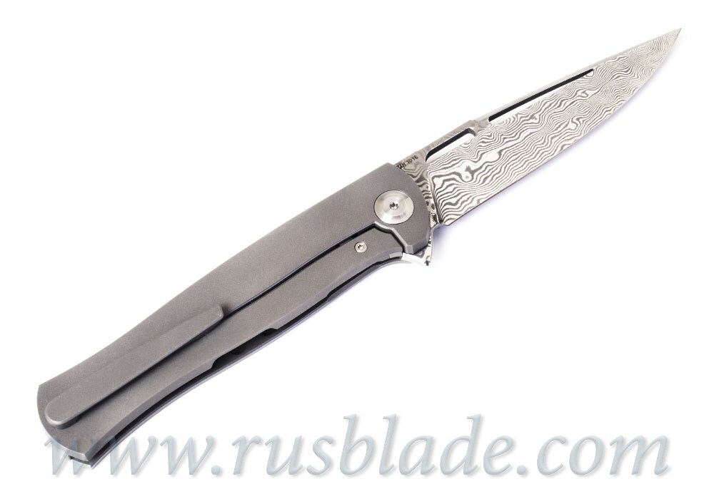 Cheburkov Pike Damascus Custom Folding Knife - фотография 