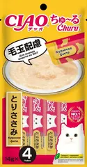 INABA Ciao Churu пюре для кошек вывода шерсти из ЖКТ куриное филе 14 г