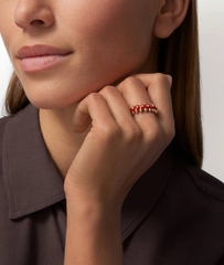 Кольцо CLASH в стиле CARTIER с красными вставками и двигающимися шипами