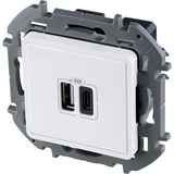 Зарядное устройство с двумя USB-разьемами A-C 240В/5В 3000мА - Legrand Inspiria - белый — фото 2