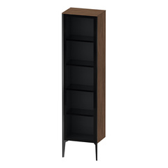 Duravit XViu XV1376RB221 Шкаф подвесной 1770x500x360мм, со стеклянной дверью, 4 стеклянные полки (петли справа), цвет: walnut dark/черный матовый фото
