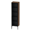 Duravit XViu XV1376RB221 Шкаф подвесной 1770x500x360мм, со стеклянной дверью, 4 стеклянные полки (петли справа), цвет: walnut dark/черный матовый