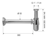 Remer 970114NO Сифон для раковины латунный 1 1/4", цвет: черный матовый