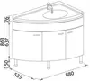Aquanet Корнер 158825 Тумба под раковину 55x89