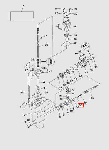 Плунжер  для лодочного мотора T15, OTH 9,9 SEA-PRO (16-36)