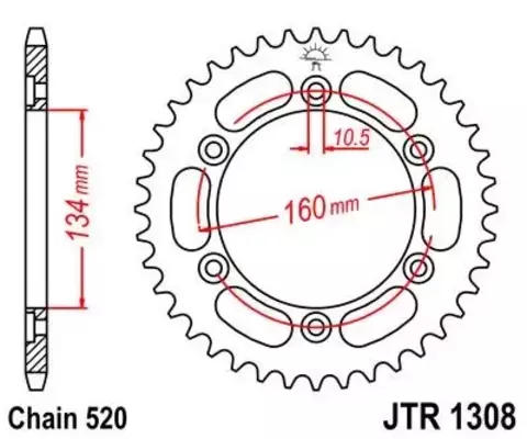 Звезда ведомая JTR1308 40
