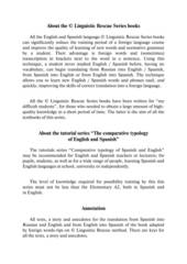 The comparative typology of Spanish and English. Texts, story and anecdotes for reading, translating and retelling in Spanish and English, adapted by © Linguistic Rescue method (level A1—A2)