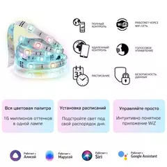 Лента Gauss LED 5020122 Smart Home 16W 1400lm 3000-6000К 100-240V IP20 5м RGBW+изм.цвет.темп.+дим