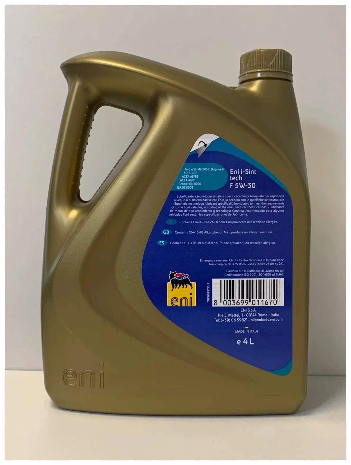 Синтетическое моторное масло Eni/Agip i-Sint Tech F 5W-30, 4 л