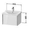 Duravit XViu XV40150B122 Тумба подвесная 405x610x469мм, для раковины #233265, 1 ящик, цвет: белый глянцевый/champagne matt
