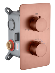 Boheme Cell 134-2-CB Смеситель встроенный с термостатом 2-х проходной, цвет: брашированная медь фото