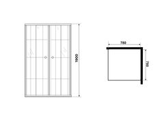 Душевое ограждение Niagara Eco NG-1008-14QKL (80х80х190) квадрат,раздвижное,черный,стекло клетка,1 место