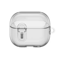 Прозрачный плотный чехол из TPU от Dux Ducis для наушников Samsung Buds3 и Buds 3 Pro, серия SECI Series Case, в комплекте с карабином