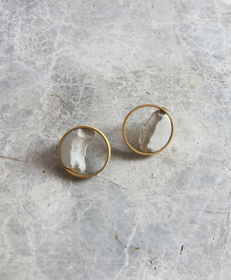 Серьги Pendientes Circulares Plata Blancos