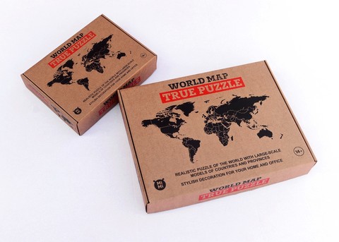 Карта мира World Map True Puzzle Brown 100х60 см