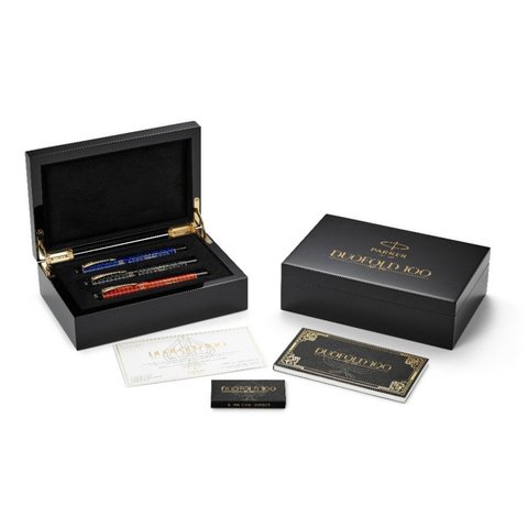 Набор из трёх перьевых ручек Parker Duofold 100th Anniversary LE, Mixed GT, F (2123553)
