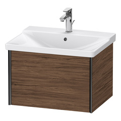 Duravit XViu XV40150B221 Тумба подвесная 405x610x469мм, для раковины #233265, 1 ящик, цвет: walnut dark/черный матовый фото