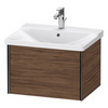 Duravit XViu XV40150B221 Тумба подвесная 405x610x469мм, для раковины #233265, 1 ящик, цвет: walnut dark/черный матовый