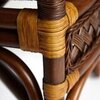 Комплект террасный ANDREA (стол кофейный со стеклом + 2 кресла + подушки) пекан античн. орех