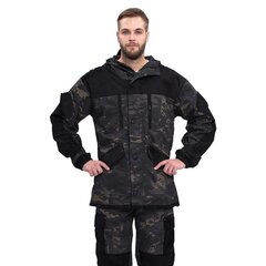 Костюм мужской "ГОРКА-М" куртка/брюки, цвет: кмф "Черный", ткань Рип-стоп
