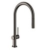 Hansgrohe Talis M54 72800340 Высокий смеситель для кухни с вытяжным изливом (чёрный шлифованный хром)