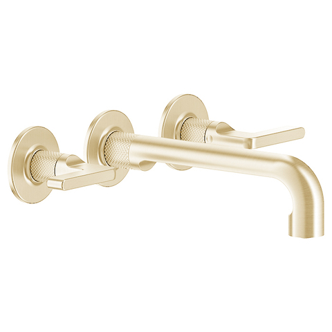 Gessi Inciso 58090#246 Встраиваемый смеситель для раковины на 3 отверстия с изливом 210-190мм (внешние части), цвет: золото