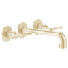 Gessi Inciso 58090#246 Встраиваемый смеситель для раковины на 3 отверстия с изливом 210-190мм (внешние части), цвет: золото