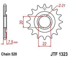 Звезда мотоциклетная JT JTF1323.14SC самоочищающаяся