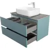 BelBagno KRAFT-900-2C-SO-AO База под раковину подвесная с фрезерованными ручками по всей длине фасада с двумя выкат. ящ., Голубой Мат., 900x455x500