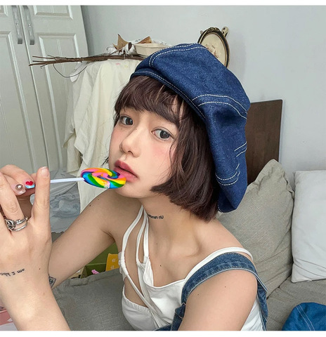Картинка берет Skully Wear S-46 dark blue - 11