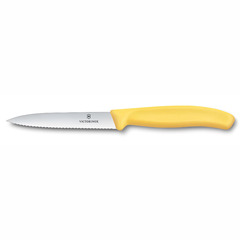 Фото Нож для овощей серрейтор Victorinox Swiss Classic 10 см, нержавеющая сталь, рукоять пластик, желтый