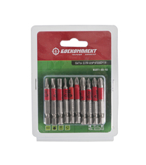 Биты PH/PZ/SL/TORX, 50мм, сталь S2, 10шт, БОЕКОМПЛЕКТ