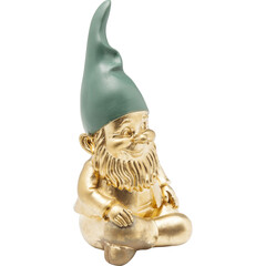 Фигура декоративная Zwerg Sitting Gold Green «Сидячий золото-зелёный гном» 19 см