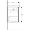 Geberit Acanto 500.616.JL.2 Тумба под раковину, 89x53.5x41.6см, песчаный глянец / матовый песочно-серый, песчаный глянец / глянцевое стекло