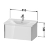Duravit XViu XV40160B122 Тумба подвесная 405x810x469мм, для раковин #233285, 233385, 233485, 1 ящик, цвет: белый глянцевый/champagne matt