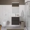BelBagno UNO-700-2C-SO-GSO База под раковину подвесная с фрезерованными ручками по всей длине фасада с двумя выкатными ящиками, Темно-Серый Матовый, 700x455x608
