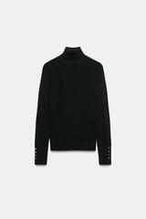 ZARA БАЗОВЫЙ СВИТЕР С ВЫСОКИМ ВОРОТНИКОМ, ЧЕРНЫЙ