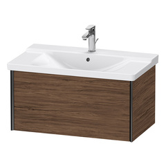 Duravit XViu XV40160B221 Тумба подвесная 405x810x469мм, для раковин #233285, 233385, 233485, 1 ящик, цвет: walnut dark/черный матовый фото