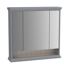 VitrA Valarte 62232 Шкаф 80 см с зеркальными дверцами, с LED подсветкой, цвет серый матовый фото