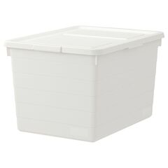 Коробка с крышкой IKEA SOCKERBIT (СОКЕРБИТ), Белый, 38x51x30 см