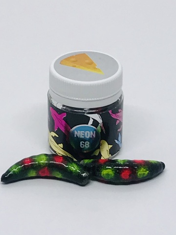 NEON 68 Maggot 46мм (6 шт ) СЫР цвет ЧЕРНЫЙ/РОЗОВАЯ ЛИМОННАЯ ТОЧКА продажа от 2 шт.