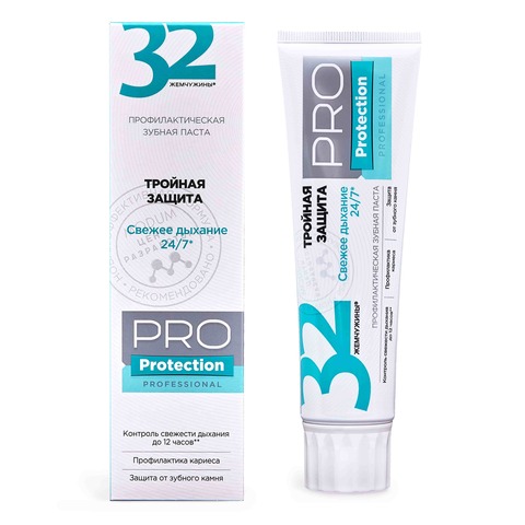 Modum ЗУБ.ПАСТЫ 32 ЖЕМЧУЖИНЫ PRO Protection Тройная защита 100г (А701-225)