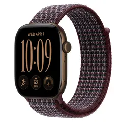Умные часы Apple Watch Series 12 GPS, 46mm, Dark Bronze Aluminum Case with Burgundy Plaid Sport Loop