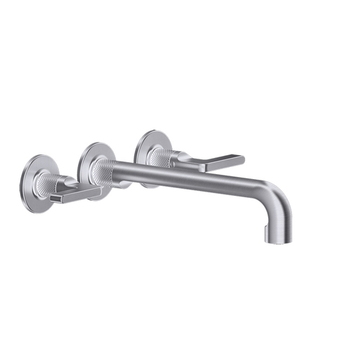 Gessi Inciso 58092#149 Встраиваемый смеситель для раковины на 3 отверстия с изливом 255-235мм (внешние части), цвет: finox